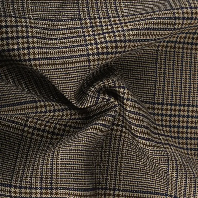 China Fabric for Blazer,Suit,Skirt Polyester Jacquard Synthetic Woven Fabric Polyester Rayon Spandex Brown/Navy/Cream color buy from China wholesaler bulk order at wholesale price free worldwide shipping Alibaba