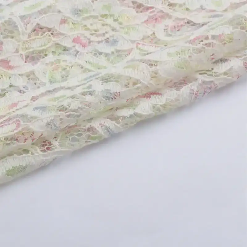 China Fabric for Blouse,Crop Top,Lingerie Lace Knit Fabric Cotton Nylon Flower White color buy from China wholesaler bulk order at wholesale price free worldwide shipping Alibaba