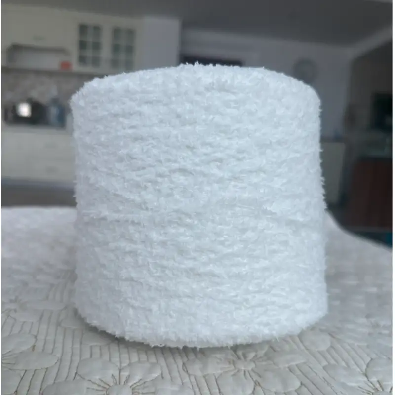 China Yarn for Crop Top,Pajamas,Ladies Vest (Sweater),Crew Neck Pullover (Sweater),Crop Top Pullover (Sweater) Teddy Yarn Fancy Yarn Polyester white color buy from China wholesaler bulk order at wholesale price free worldwide shipping Alibaba