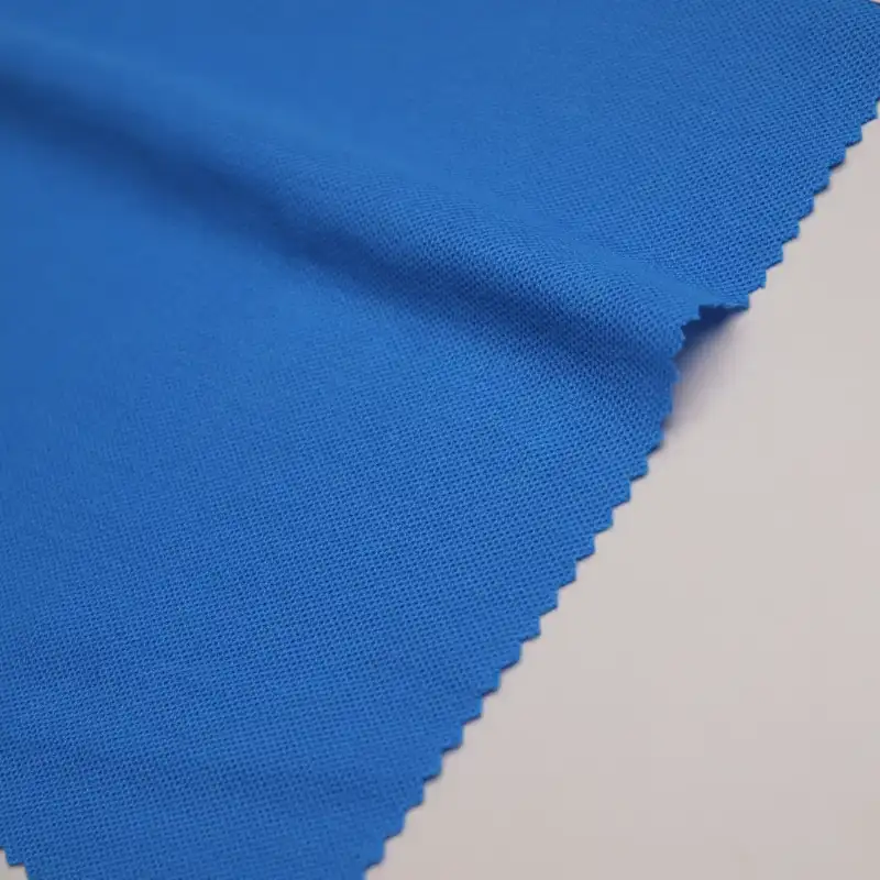 China Fabric for T-Shirt,Sweatshirt Pique Knit Fabric Polyester Cotton blue color buy from China wholesaler bulk order at wholesale price free worldwide shipping Alibaba