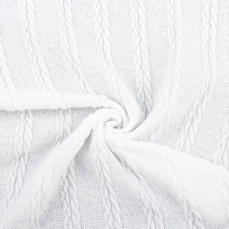 China Fabric for T-Shirt,Loungewear Jacquard Knit Fabric Polyester Spandex White color buy from China wholesaler bulk order at wholesale price free worldwide shipping Alibaba
