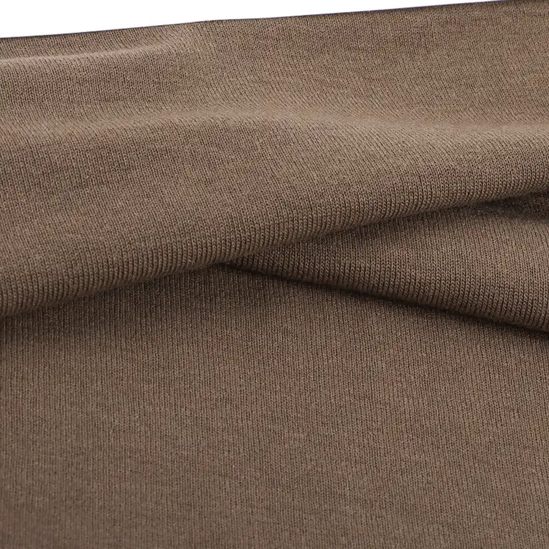 China Fabric for T-Shirt,Tank Top,Shorts,Loungewear Rib Knit Fabric Polyester Rayon Spandex Brown color buy from China wholesaler bulk order at wholesale price free worldwide shipping Alibaba