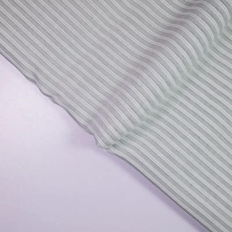 China Fabric for Blouse,Skirt,Shorts,Shirt Half Sleeve Button (Sweater) Yarn Dyed Stripe Woven Blended Fabric Cotton Silk Gray color buy from China wholesaler bulk order at wholesale price free worldwide shipping Alibaba