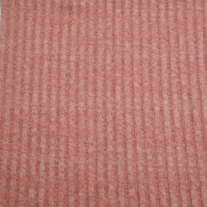 China Fabric for Open Cardigan (Sweater),Dresses (Cardigan Button) (Sweater) Rib Knit Fabric Polyester Rayon Spandex Pale red color buy from China wholesaler bulk order at wholesale price free worldwide shipping Alibaba