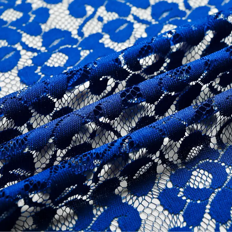 China Fabric for Shirt,Skirt Lace Knit Fabric Polyester Navy color buy from China wholesaler bulk order at wholesale price free worldwide shipping Alibaba