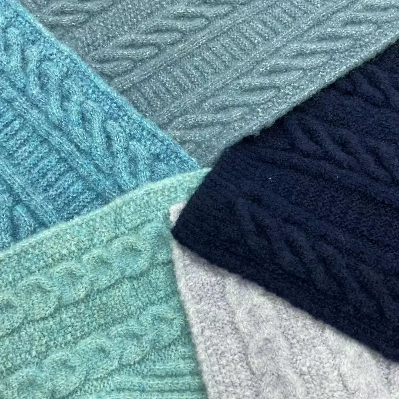 China Yarn for Open Cardigan (Sweater),Round Neck Pullover (Sweater),Crew Neck Pullover (Sweater),Crop Top Pullover (Sweater) Mossy Yarn Fancy Yarn Polyester Elastane Recycled Polyester Acrylic 蓝青色系 color buy from China wholesaler bulk order at wholesale price free worldwide shipping Alibaba