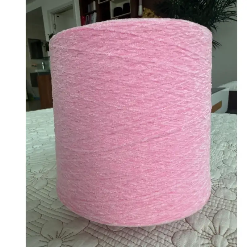 China Yarn for Ladies Vest (Sweater),Open Cardigan (Sweater),Crew Neck Pullover (Sweater) Matt Chenille Fancy Yarn Polyester Cashmere Rose color buy from China wholesaler bulk order at wholesale price free worldwide shipping Alibaba