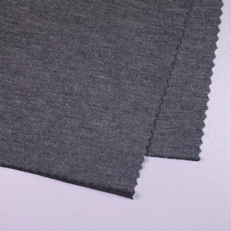 China Fabric for T-Shirt Single Jersey Knit Fabric Polyester Viscose Spandex GRAY color buy from China wholesaler bulk order at wholesale price free worldwide shipping Alibaba