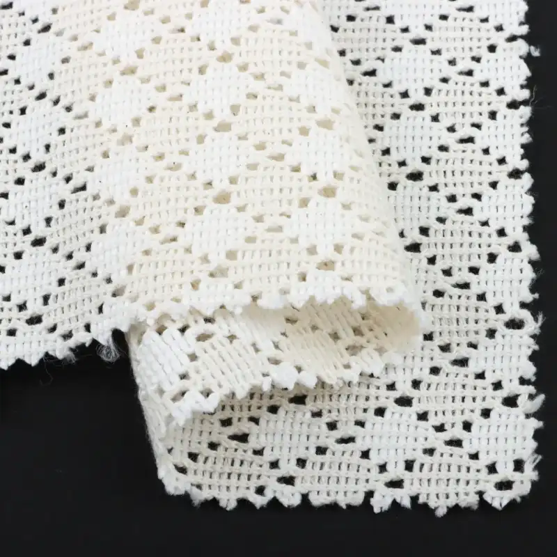 China Fabric for Ladies Vest (Sweater),Dresses (Cardigan Open) (Sweater) Lace Knit Fabric Cotton Polyester Milky white color buy from China wholesaler bulk order at wholesale price free worldwide shipping Alibaba
