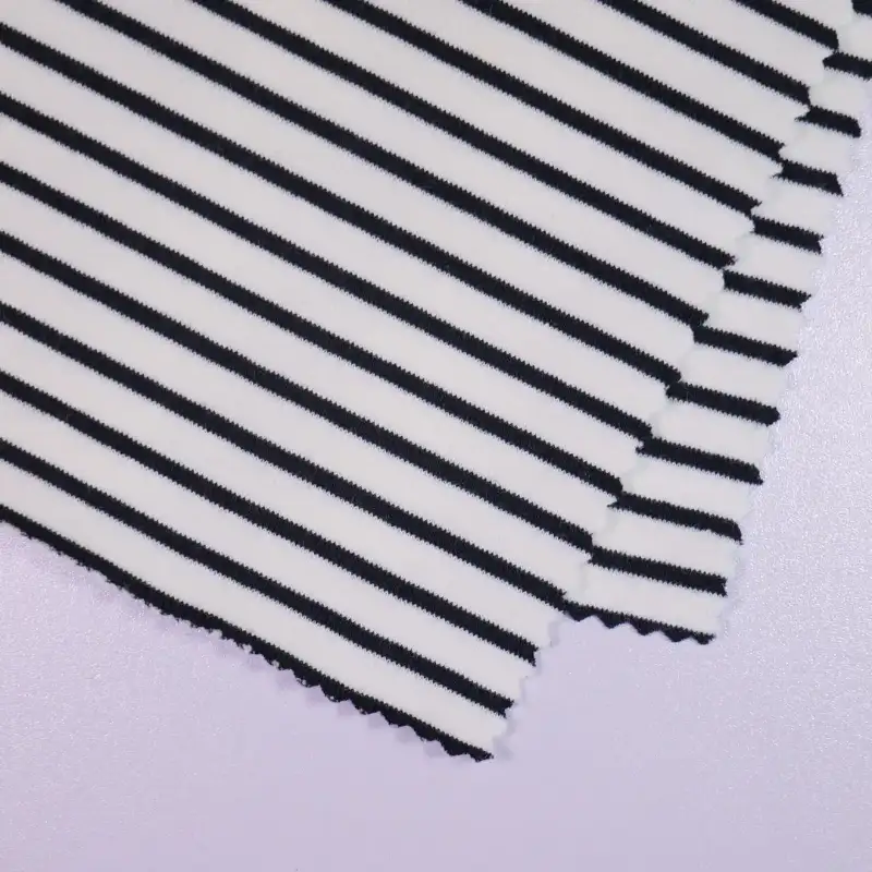 China Fabric for Hoodie,Dresses (Pullover) (Sweater),Sweatshirt Yarn-dyed fabric Knit Fabric Cotton Spandex white&black color buy from China wholesaler bulk order at wholesale price free worldwide shipping Alibaba