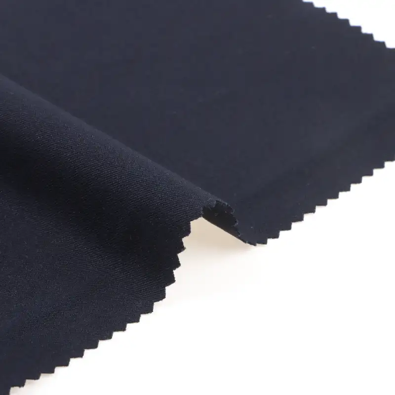 China Fabric for Pants Polyester/Rayon Twill Woven Blended Fabric Polyester Rayon Spandex Blue color buy from China wholesaler bulk order at wholesale price free worldwide shipping Alibaba