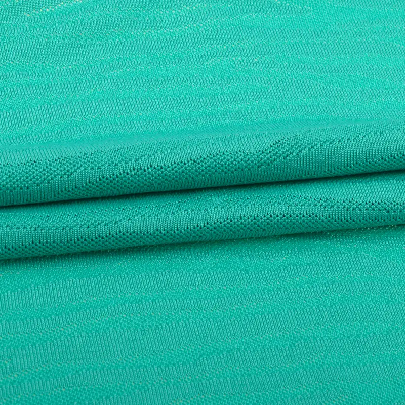 China Fabric for T-Shirt Jacquard Knit Fabric Polyester Spandex Green color buy from China wholesaler bulk order at wholesale price free worldwide shipping Alibaba