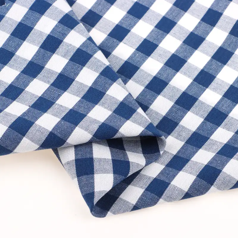 China Fabric for Shirt,Skirt,Shorts Yarn Dyed Check Natural Woven Fabric Cotton Blue color buy from China wholesaler bulk order at wholesale price free worldwide shipping Alibaba