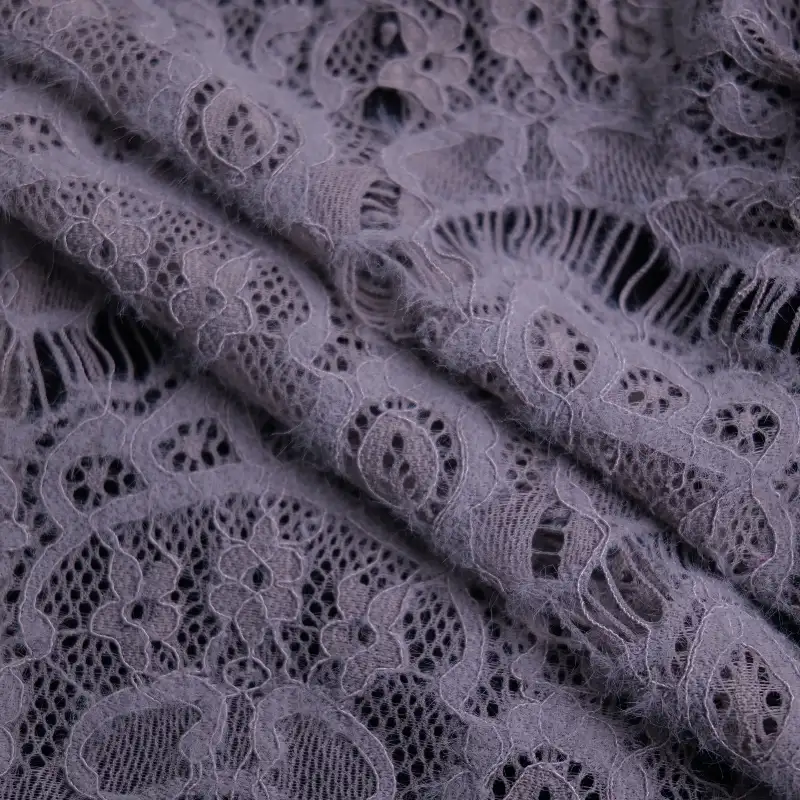 China Fabric for Skirt,Dresses (Pullover) (Sweater) Lace Knit Fabric Nylon Spandex Gray color buy from China wholesaler bulk order at wholesale price free worldwide shipping Alibaba