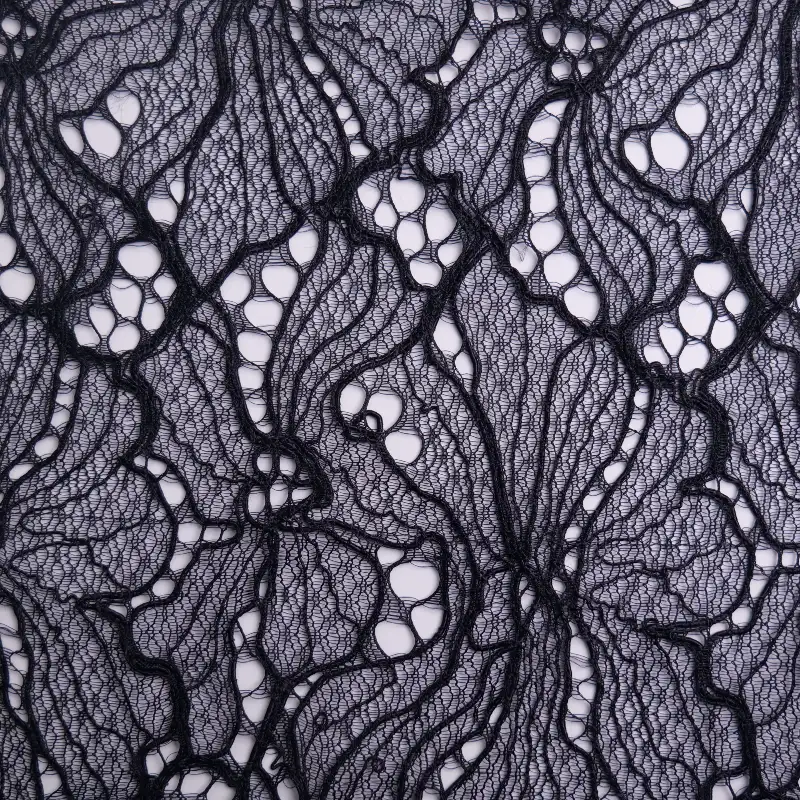 China Fabric for Skirt Lace Knit Fabric Nylon Spandex Black color buy from China wholesaler bulk order at wholesale price free worldwide shipping Alibaba