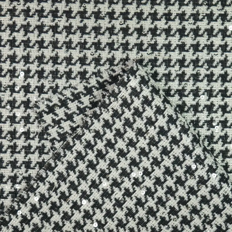 China Fabric for Jackets,Skirt,Suit,Uniform Chanel-Style Fabric Woolen Polyester Houndstooth color buy from China wholesaler bulk order at wholesale price free worldwide shipping Alibaba