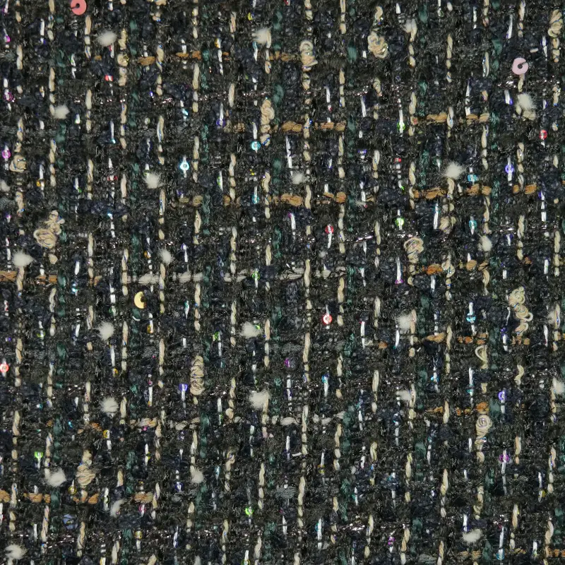 China Fabric for Jackets,Overcoat,Suit Chanel-Style Fabric Woolen Acrylic Nylon Cotton Polyester Black color buy from China wholesaler bulk order at wholesale price free worldwide shipping Alibaba