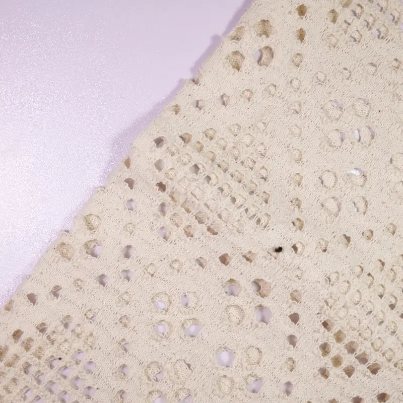 China Fabric for Ladies Vest (Sweater),Dresses (Cardigan Button) (Sweater),Skirt (Sweater) Jacquard Knit Fabric Cotton Spandex Beige color buy from China wholesaler bulk order at wholesale price free worldwide shipping Alibaba