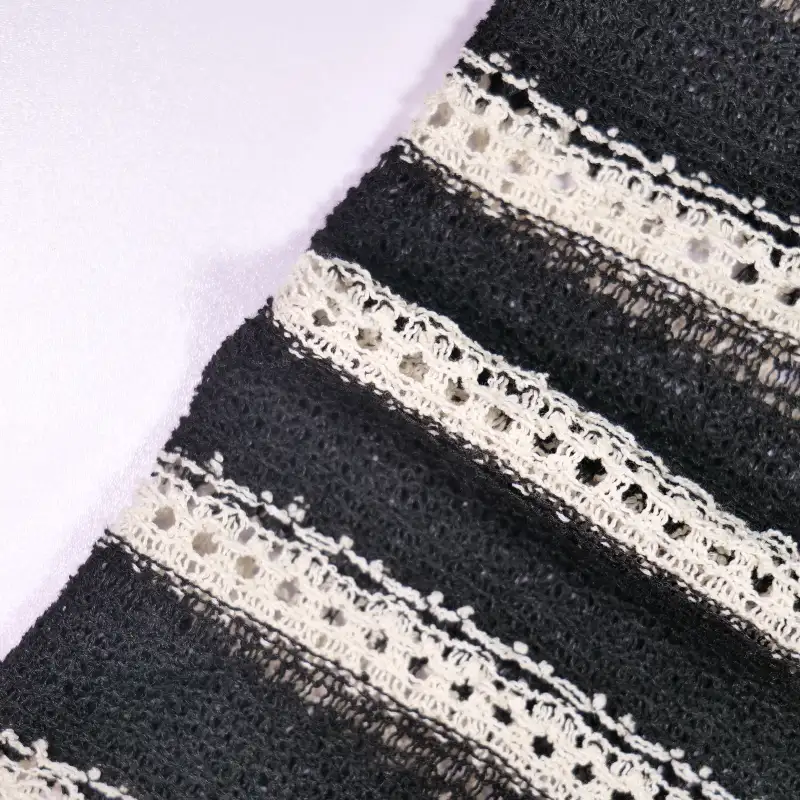 China Fabric for Open Cardigan (Sweater),Full-Zipper Cardigan (Sweater),Skirt (Sweater) Jacquard Knit Fabric Cotton Polyester Black color buy from China wholesaler bulk order at wholesale price free worldwide shipping Alibaba