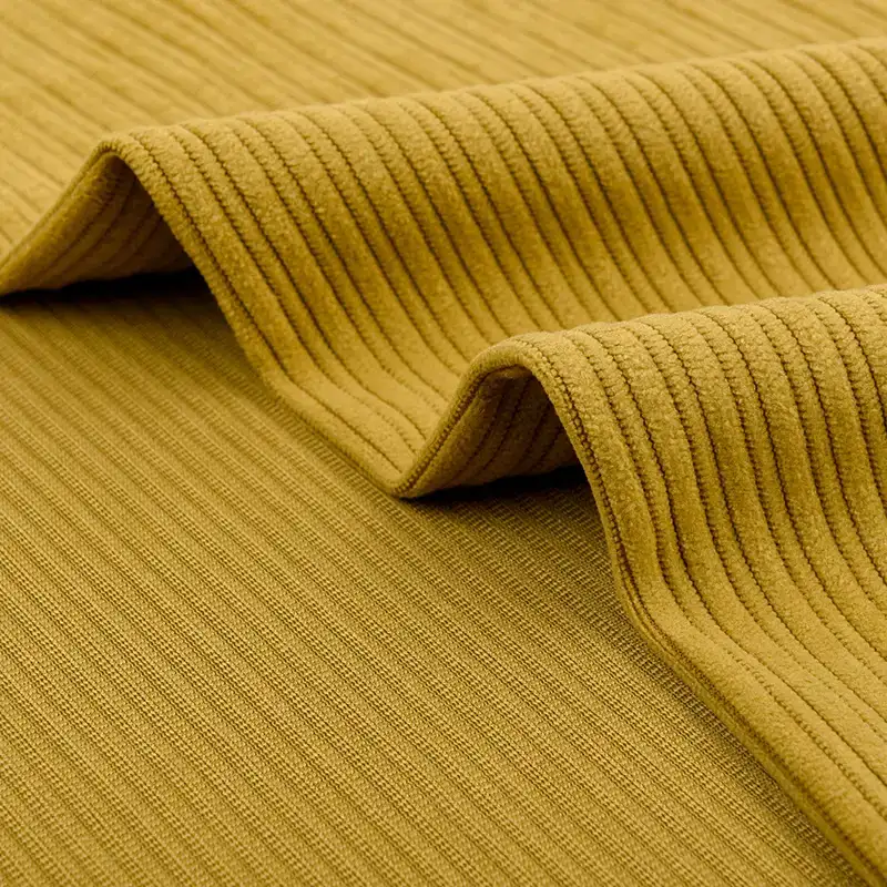 China Fabric for Pants,Jogger,Full-Zipper Cardigan (Sweater),Round Neck Pullover (Sweater),Knitted Trousers (Sweater),Men's Pants (Sweater),Loungewear,Sweatshirt,Over Shirt knitted Corduroy Knit Fabric Polyester Yellow color buy from China wholesaler bulk order at wholesale price free worldwide shipping Alibaba