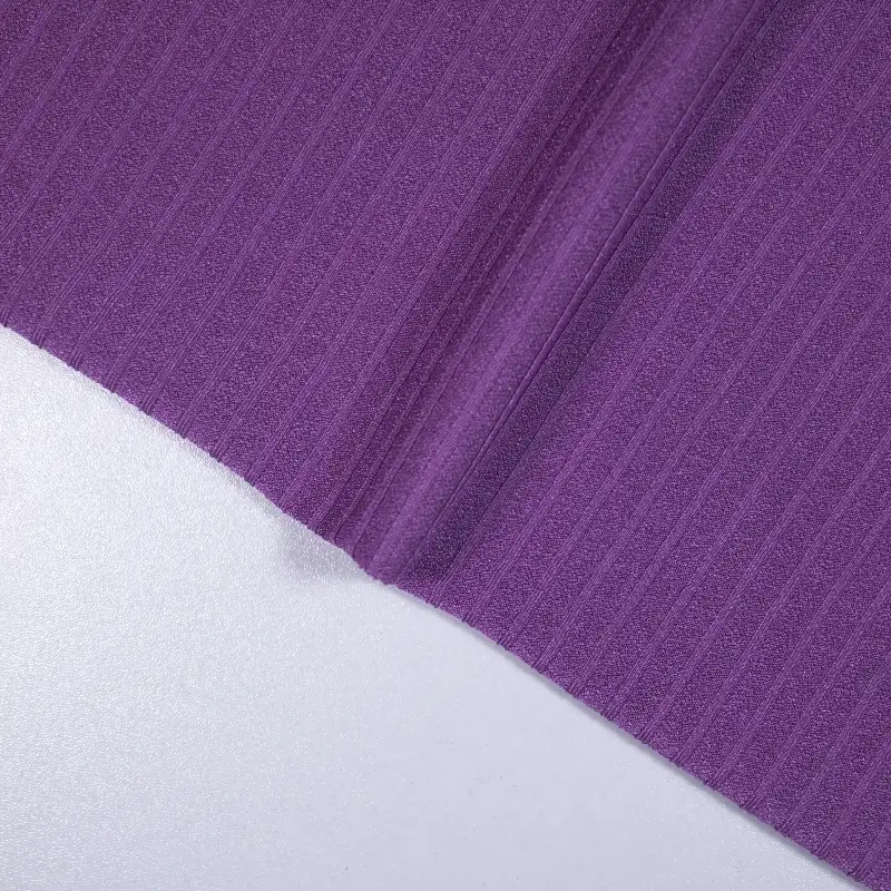 China Fabric for Shirt,Shirt Half Sleeve Zipper (Sweater),Polo T-shirt (Sweater) Rib Knit Fabric Polyester Spandex Purple color buy from China wholesaler bulk order at wholesale price free worldwide shipping Alibaba