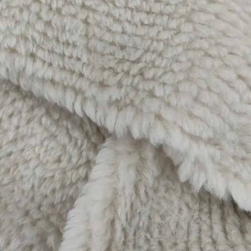 China Fabric for Jackets,Padded Jacket,Hoodie  (Sweater) Teddy Knit Fabric Polyester beige color buy from China wholesaler bulk order at wholesale price free worldwide shipping Alibaba