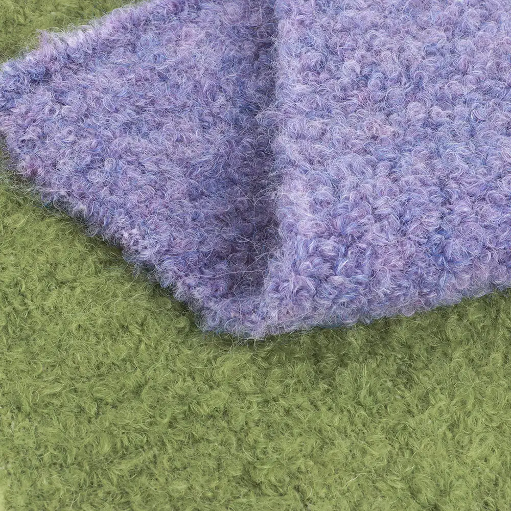 China Yarn for Dresses (Cardigan Button) (Sweater),Ladies Vest (Sweater)  Boucle Yarn Fancy Yarn Recycled Polyester Nylon Polyester Wool Spandex violet/green color buy from China wholesaler bulk order at wholesale price free worldwide shipping Alibaba