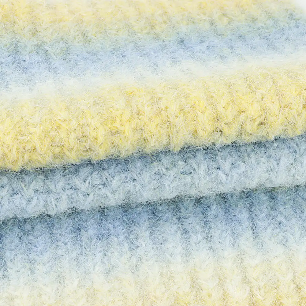 China Yarn for Ladies Vest (Sweater),Crop Top Pullover (Sweater),Dresses (Cardigan Button) (Sweater) Mossy Yarn Fancy Yarn Recycled Polyester Nylon Polyester Wool Spandex space dye color buy from China wholesaler bulk order at wholesale price free worldwide shipping Alibaba
