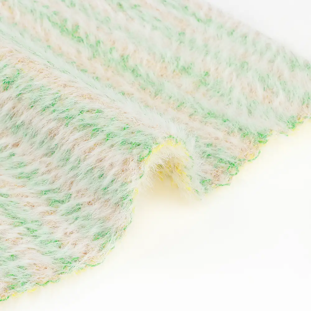 China Yarn for Ladies Vest (Sweater),Crop Top Pullover (Sweater),Dresses (Cardigan Button) (Sweater) Cat Feather Yarn Fancy Yarn Nylon Recycled Polyester green with yellow color buy from China wholesaler bulk order at wholesale price free worldwide shipping Alibaba