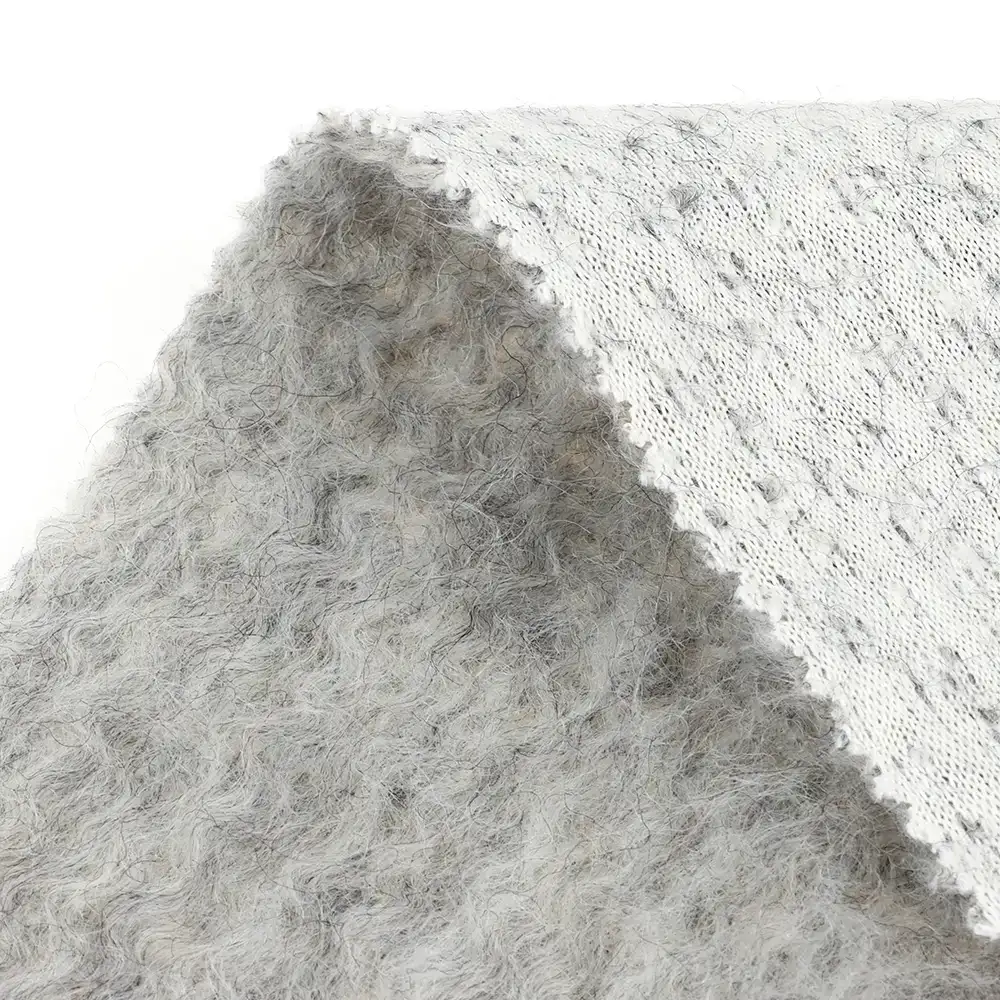China Fabric for Blazer,Skirt,Hoodie Knit Woolen Fabric Woolen Wool Polyester Grey color buy from China wholesaler bulk order at wholesale price free worldwide shipping Alibaba