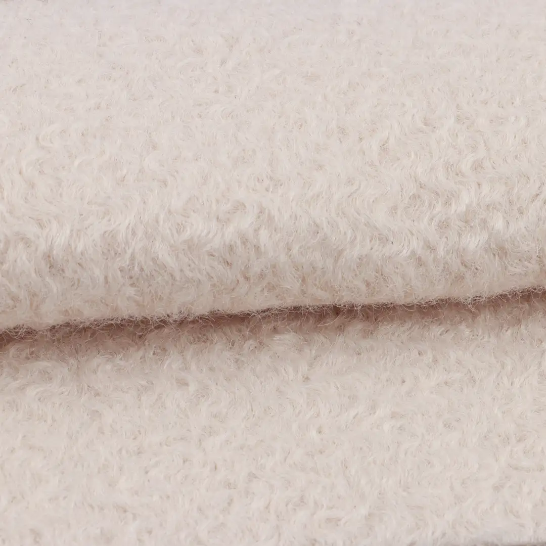 China Fabric for Blazer,Skirt,Hoodie Knit Woolen Fabric Woolen Polyester Beige color buy from China wholesaler bulk order at wholesale price free worldwide shipping Alibaba