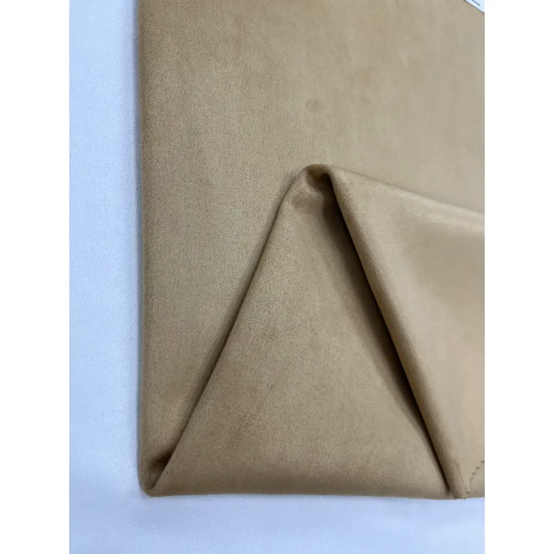 China Fabric for Jacket,Pants,Blazer Weft Suede Knit Fabric Polyester Cotton Elastane 姜黄 color buy from China wholesaler bulk order at wholesale price free worldwide shipping Alibaba