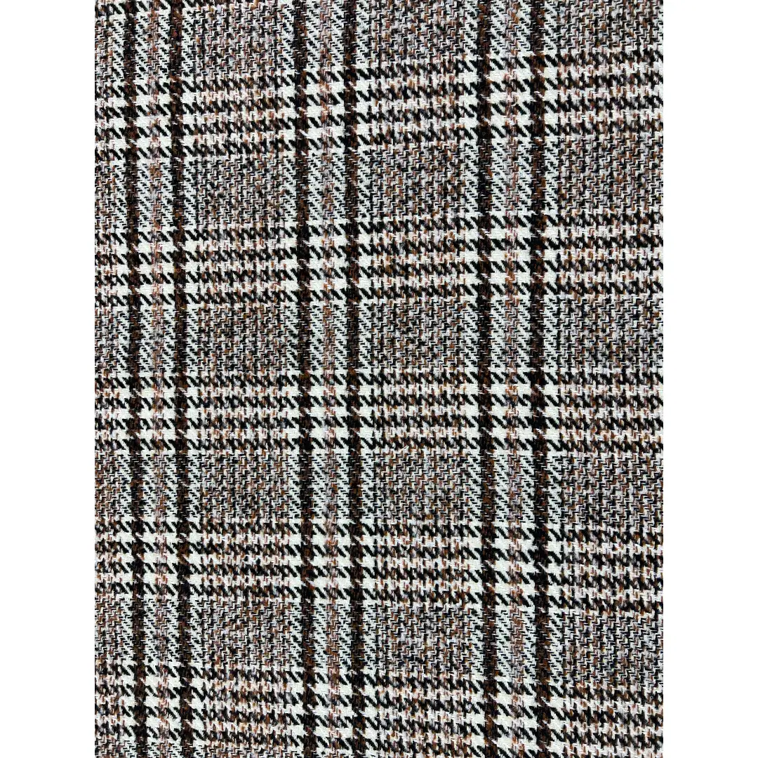 China Fabric for Blazer,Suit,Skirt Woolen Tweed Woolen 化纤 Wool 黑棕米白千鸟格 color buy from China wholesaler bulk order at wholesale price free worldwide shipping Alibaba