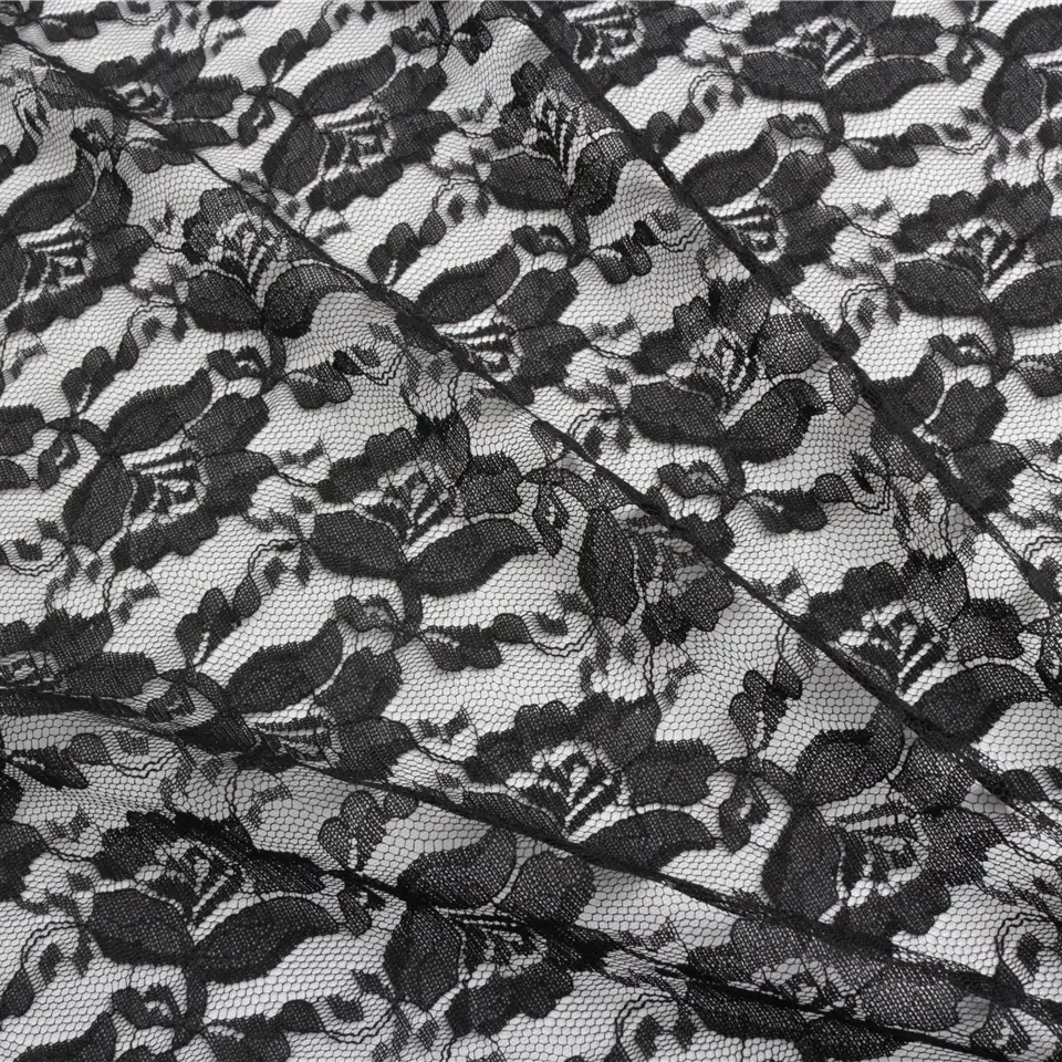 China Fabric for Skirt Lace Knit Fabric Polyester BLACK color buy from China wholesaler bulk order at wholesale price free worldwide shipping Alibaba