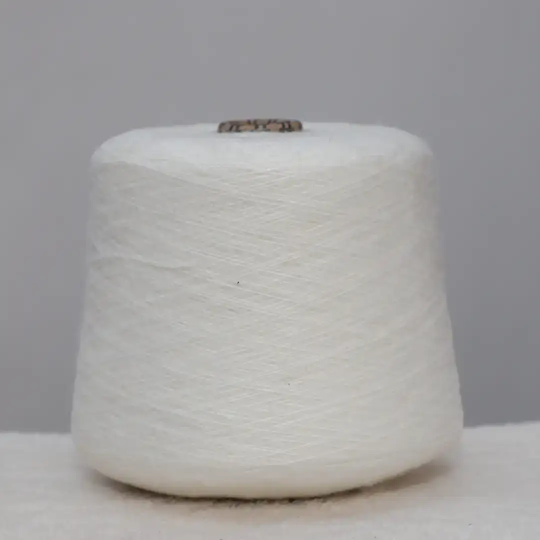 China Yarn for Crop Top Pullover (Sweater),Dresses (Cardigan Open) (Sweater),Dresses (Cardigan Button) (Sweater) Air Spun Yarn Fancy Yarn Recycled Polyester Polyester Wool Nylon Ecru color buy from China wholesaler bulk order at wholesale price free worldwide shipping Alibaba