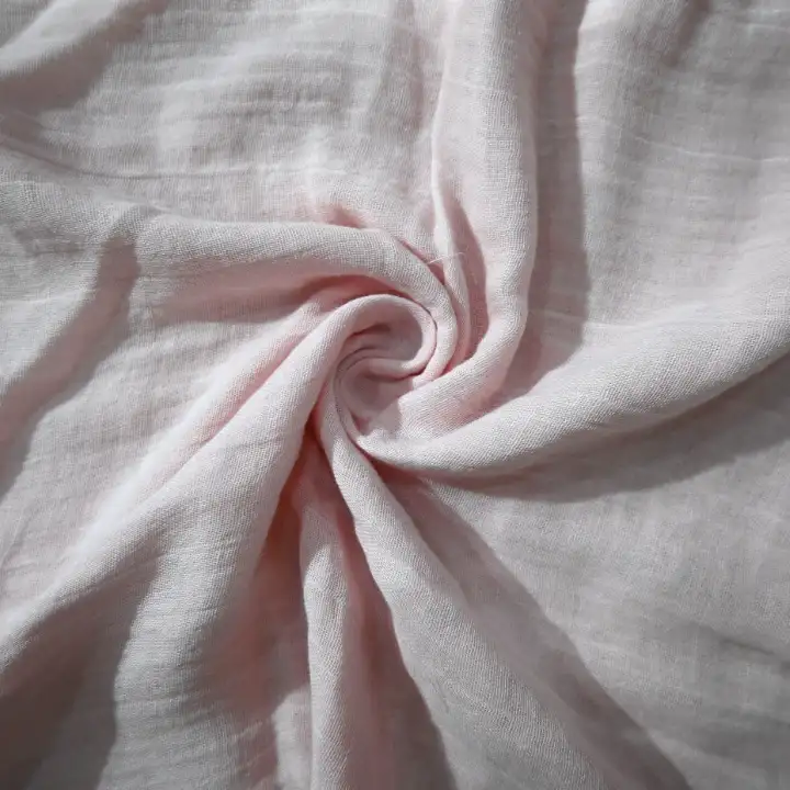India Fabric for Blouse,Crop Top,Skirt Cotton Double Layer Natural Woven Fabric Cotton Pink color buy from India wholesaler bulk order at wholesale price free worldwide shipping Alibaba