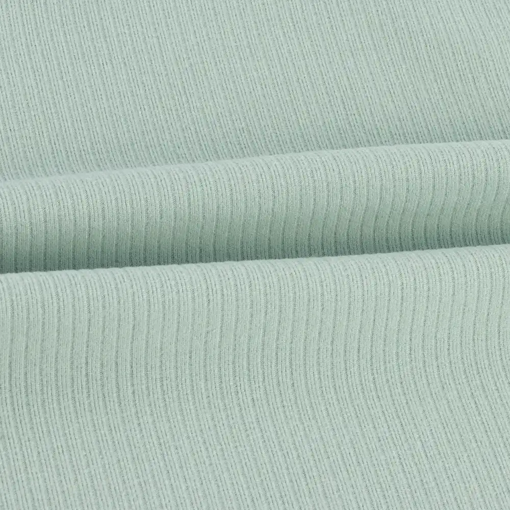China Fabric for Tank Top,Crop Top,Hoodie Rib Knit Fabric Polyester Spandex Solid-Light Green color buy from China wholesaler bulk order at wholesale price free worldwide shipping Alibaba