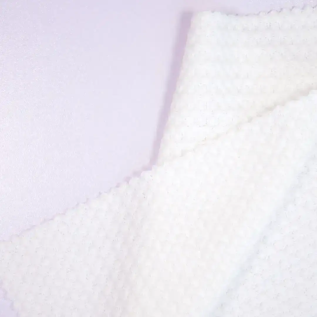 China Fabric for Jackets,Hoodie,Loungewear Waffle Knit Fabric Polyester Rayon Spandex WHITE color buy from China wholesaler bulk order at wholesale price free worldwide shipping Alibaba