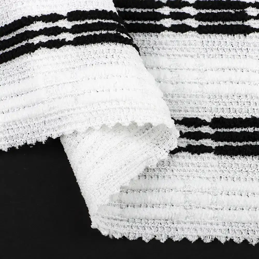 China Fabric for Tank Top,Blouse,Ladies Vest  Lace Knit Fabric Polyester Elastane black/white color buy from China wholesaler bulk order at wholesale price free worldwide shipping Alibaba