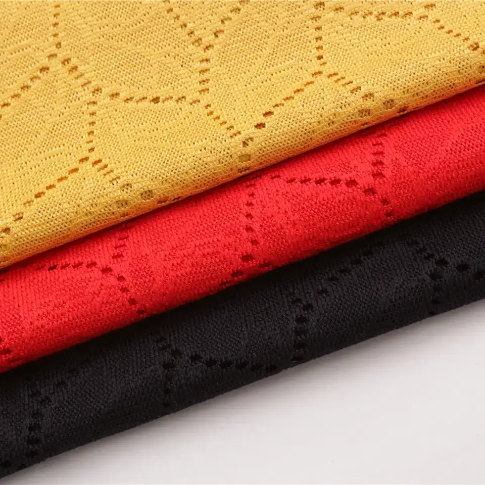 China Fabric for Shirt,Skirt Lace Knit Fabric Polyester red color buy from China wholesaler bulk order at wholesale price free worldwide shipping Alibaba