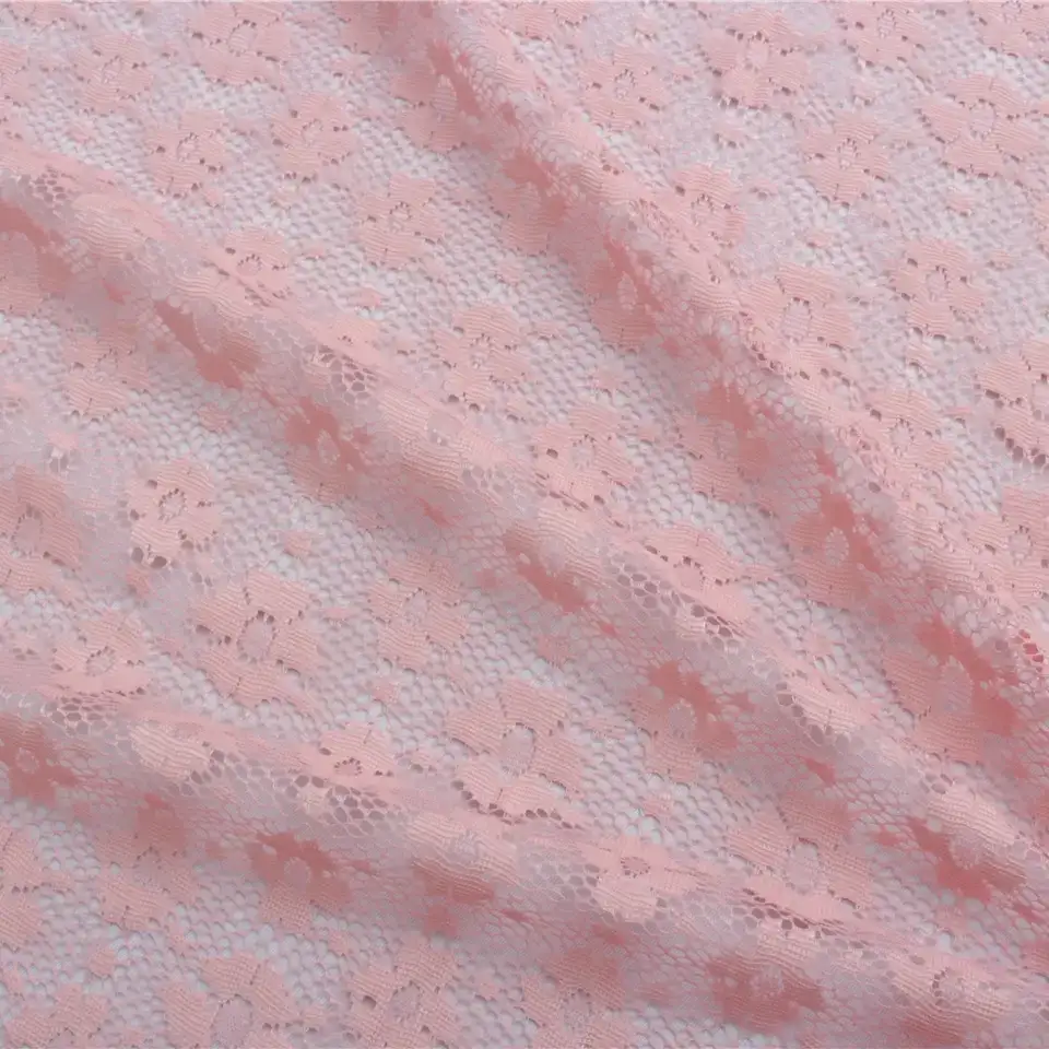 China Fabric for Skirt Lace Knit Fabric Polyester pink color buy from China wholesaler bulk order at wholesale price free worldwide shipping Alibaba