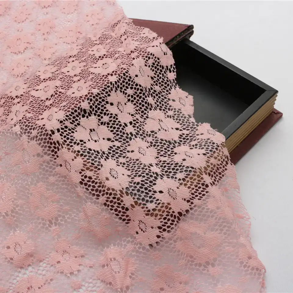 China Fabric for Skirt Lace Knit Fabric Polyester pink color buy from China wholesaler bulk order at wholesale price free worldwide shipping Alibaba