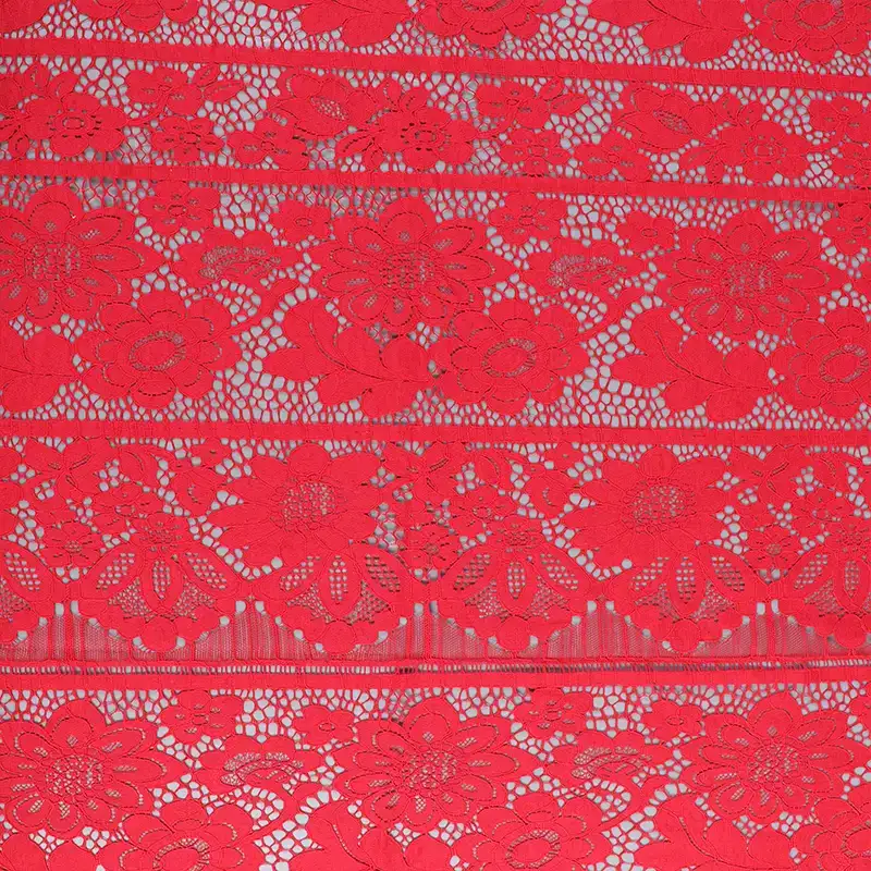 China Fabric for Shirt,Pants,Skirt Lace Knit Fabric Cotton Nylon Red color buy from China wholesaler bulk order at wholesale price free worldwide shipping Alibaba