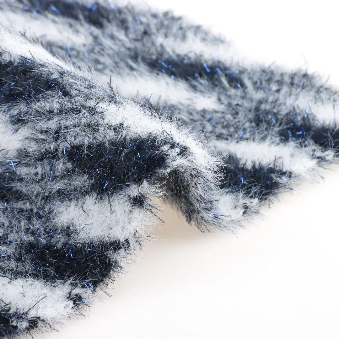 China Yarn for Pants,Shirt Half Sleeve Button (Sweater),Round Neck Pullover (Sweater),Crew Neck Pullover (Sweater),Crop Top Pullover (Sweater) Feather Yarn Fancy Yarn Nylon Polyester Lurex BLUE MELANGE color buy from China wholesaler bulk order at wholesale price free worldwide shipping Alibaba