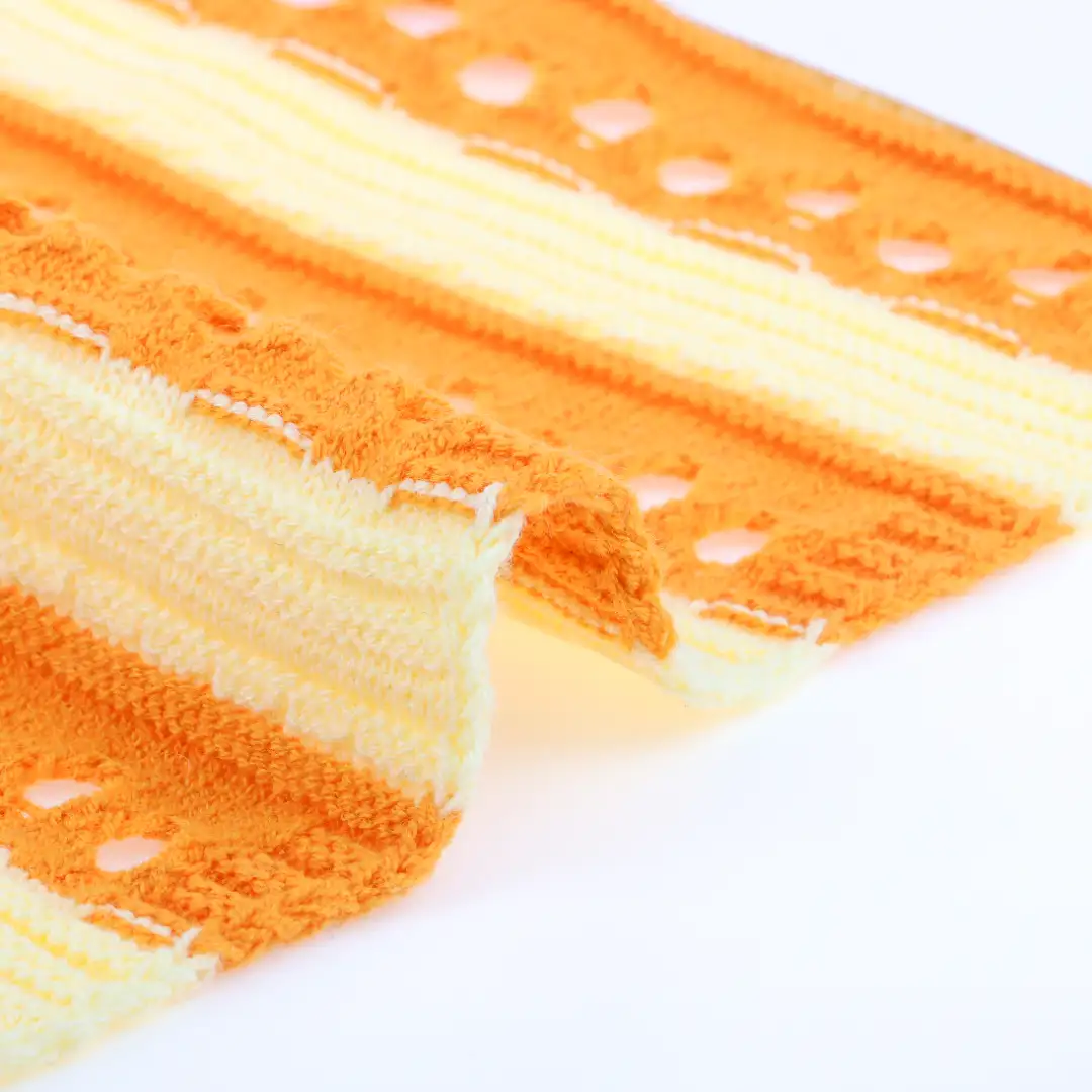China Yarn for Ladies Vest (Sweater),Open Cardigan (Sweater),Shirt Long Sleeve Button (Sweater) Boucle Yarn Fancy Yarn BCI Cotton Recycled Polyester LT YELLOW/ ORANGE color buy from China wholesaler bulk order at wholesale price free worldwide shipping Alibaba