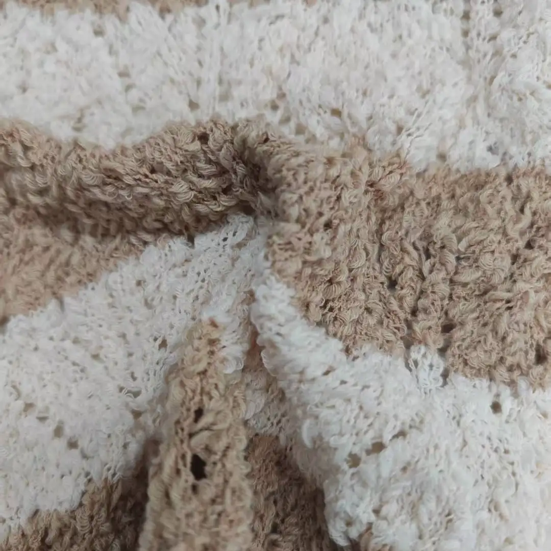China Yarn for Knitted Jacket (Sweater),T-shirt (Sweater),Polo T-shirt (Sweater),Hoodie  (Sweater) Slub Yarn Fancy Yarn Recycled Polyester Polyester 米白色和浅驼色 color buy from China wholesaler bulk order at wholesale price free worldwide shipping Alibaba