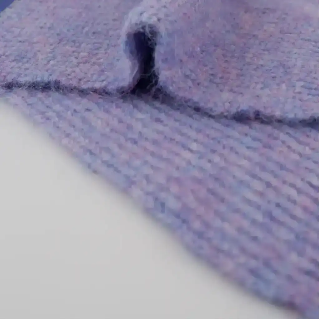 China Yarn for Half-Zipper Cardigan (Sweater),Knitted Jacket (Sweater),Round Neck Pullover (Sweater),Dresses (Cardigan Open) (Sweater) Mossy Yarn Fancy Yarn Recycled Polyester Acrylic Polyamide Wool Elastane Violet color buy from China wholesaler bulk order at wholesale price free worldwide shipping Alibaba