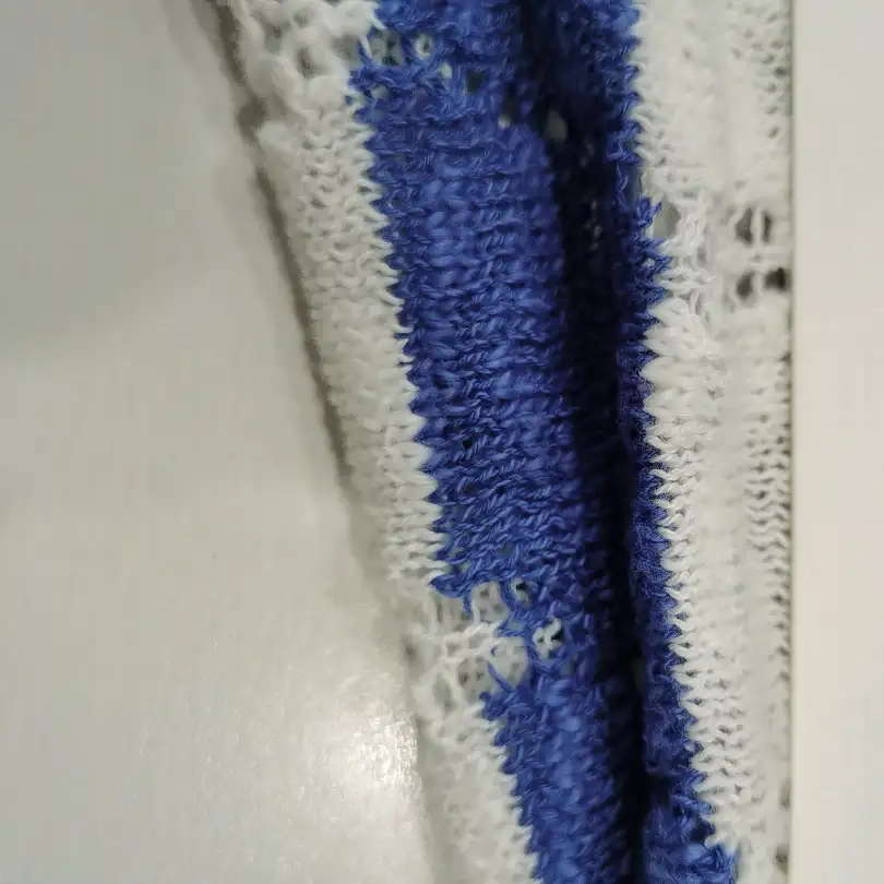 China Yarn for Open Cardigan (Sweater),Full-Zipper Cardigan (Sweater),Crew Neck Pullover (Sweater),Crop Top Pullover (Sweater),Dresses (Cardigan Button) (Sweater) Slub Yarn Fancy Yarn BCI Cotton Recycled Polyester 宝蓝/米白 color buy from China wholesaler bulk order at wholesale price free worldwide shipping Alibaba