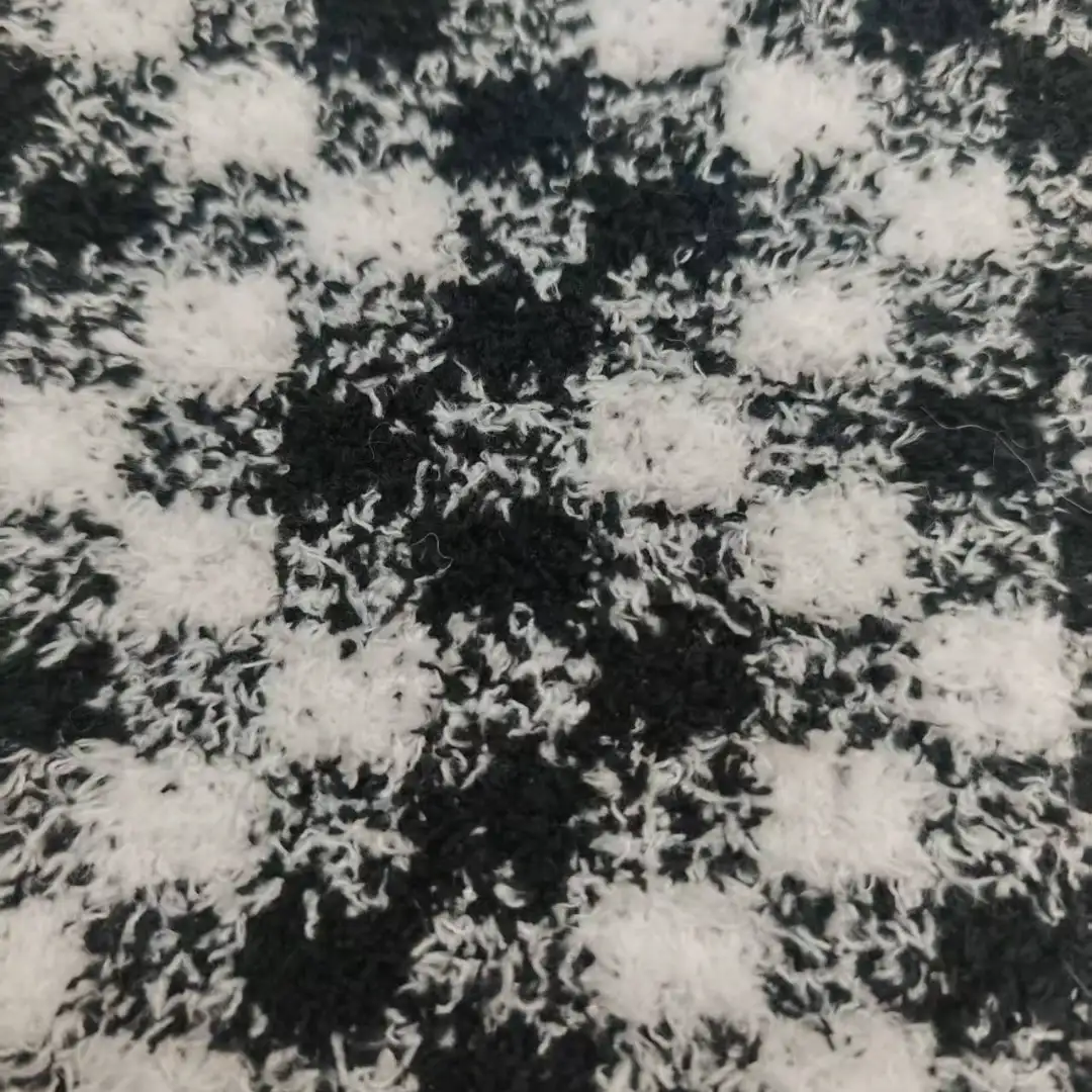 China Yarn for Open Cardigan (Sweater),Knitted Jacket (Sweater),Round Neck Pullover (Sweater),Crew Neck Pullover (Sweater),Crop Top Pullover (Sweater),Knitted Trousers (Sweater) Teddy Yarn Fancy Yarn Polyester black and white color buy from China wholesaler bulk order at wholesale price free worldwide shipping Alibaba