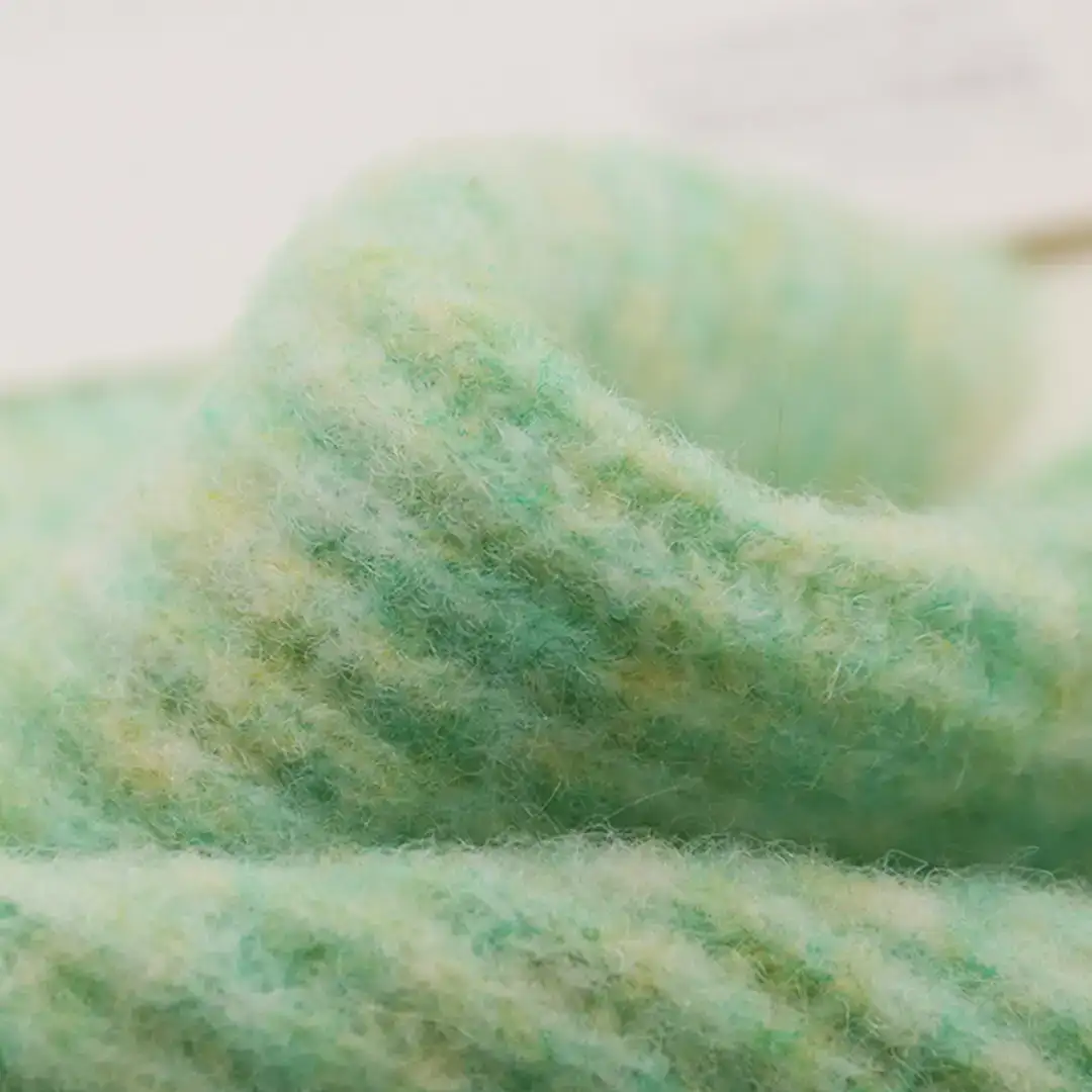 China Yarn for Open Cardigan (Sweater),Knitted Jacket (Sweater),Round Neck Pullover (Sweater),Crew Neck Pullover (Sweater),Crop Top Pullover (Sweater),Knitted Trousers (Sweater) Mossy Yarn Fancy Yarn Wool Nylon Polyester Elastane green and blue color buy from China wholesaler bulk order at wholesale price free worldwide shipping Alibaba